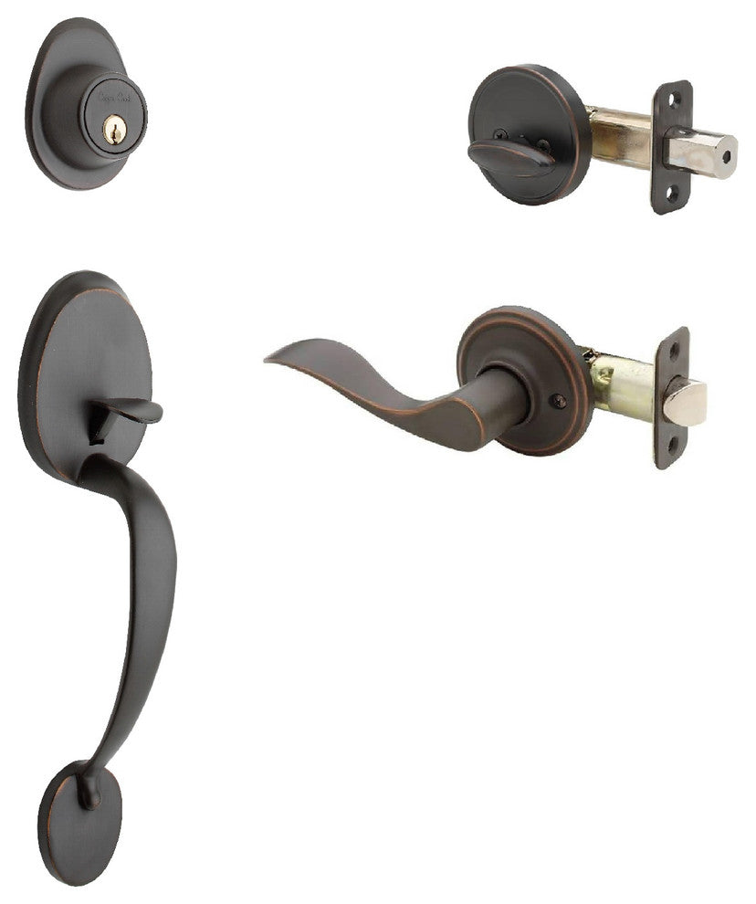 Active Handle Set, Waverlie Lever Interior Trim, Tuscan Bronze