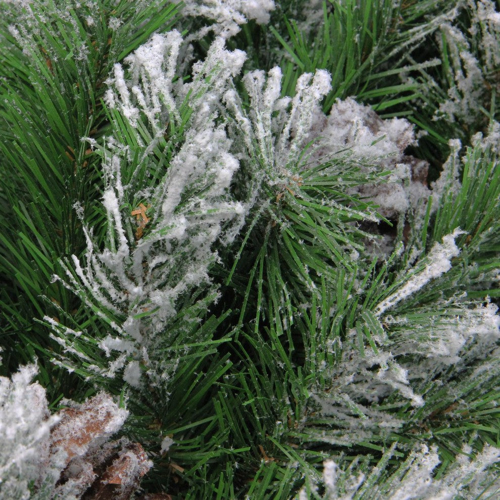 36" Flocked Angel Pine with Pine Cones Artificial Christmas Wreath