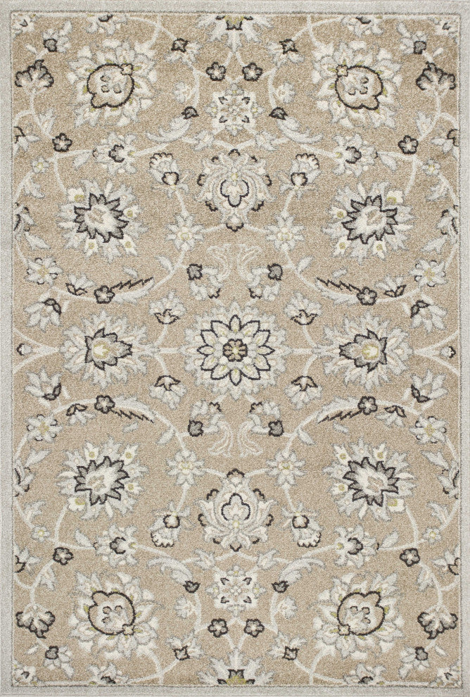 HomeRoots 7' x 10' UV treated Polypropylene Beige or Grey Area Rug