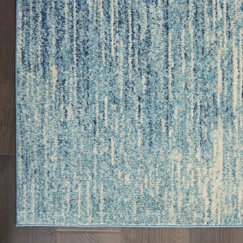 7 x 10 Navy and Light Blue Abstract Area Rug
