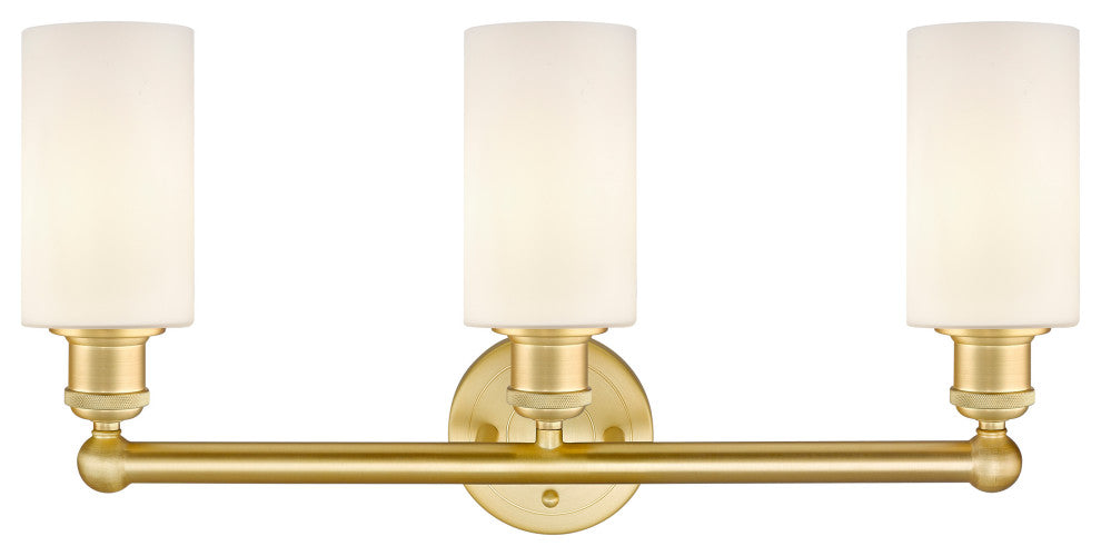 Clymer 3-Light 22" Bath Vanity Light, Satin Gold, Matte White Shade