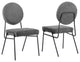 Modway Craft 18.5" Upholstered Fabric Dining Side Chair in Charcoal (Set of 2)