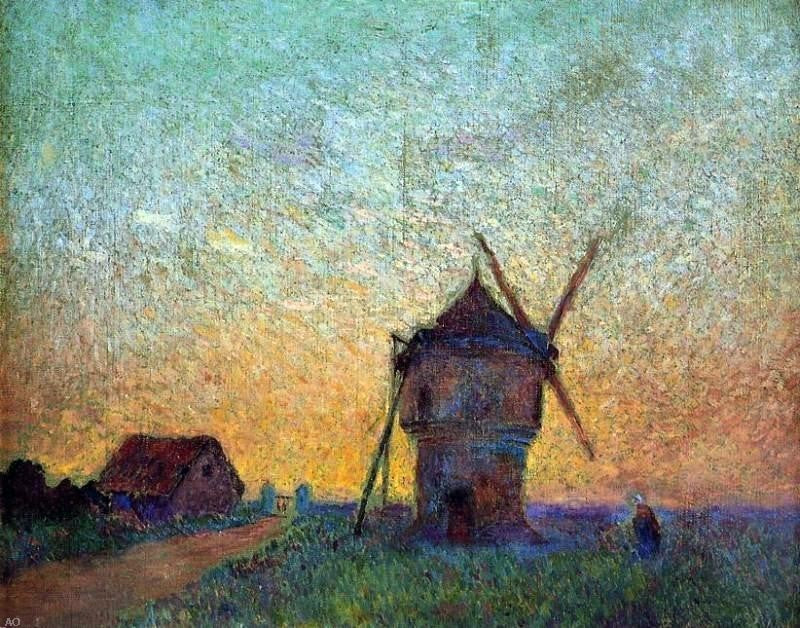 Ferdinand Du Puigaudeau A Mill, 20"x25" Gallery Wrapped Canvas Print