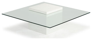 Safavieh Couture Sophibeth Concrete Coffee Table, Ivory/Clear