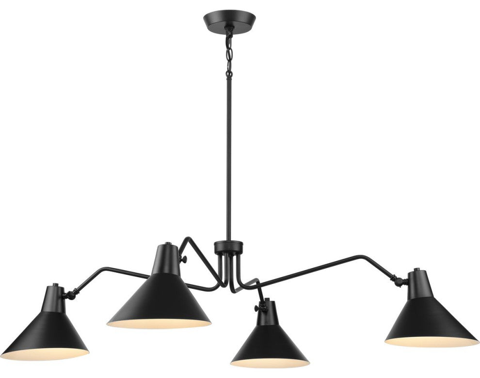 Trimble Collection Four-Light Matte Black Chandelier