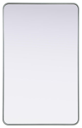 Home Living Contour Metal Rectangle Mirror 30x48, Silver