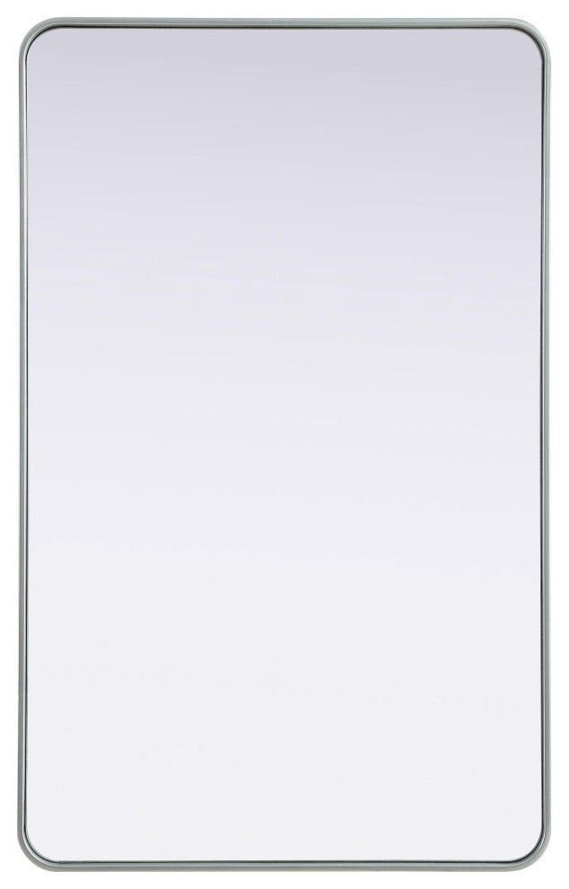 Home Living Contour Metal Rectangle Mirror 30x48, Silver