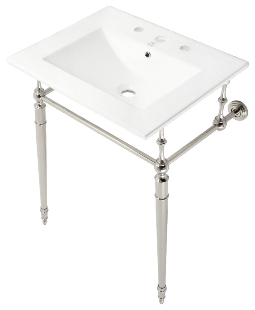Fauceture KVPB24187W8PN 24" Console Sink, Legs, 8", 3 Hole