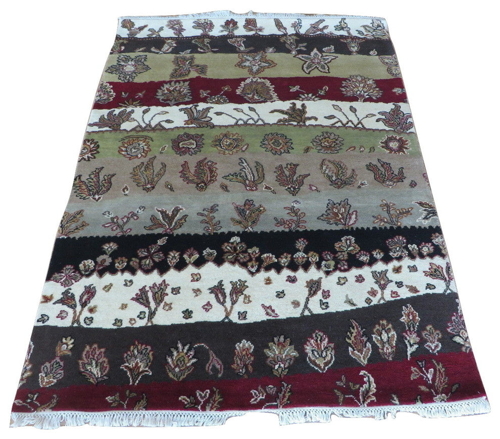 5x6'8 Handmade Multi Colored Agra Oriental Rug Tabriz