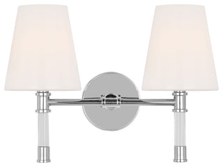 Hanover 2-Light Indoor Bath Vanity Wall Sconce, Polished Nickel Silver