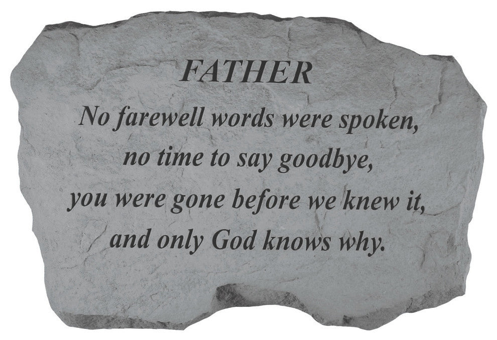 Garden Accent Family Stone, "Father, No Farewell Words"