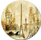 Old Beautiful Paris, Cityscape Digital Round Metal Wall Art, 23"