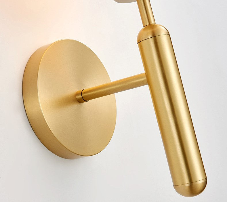 Modern Glass Wall Lamp in the Ball Shape, Living Room, Bedroom, Gold, Transparent, Warm Light