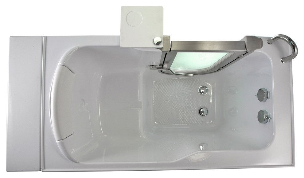 Ella Petite Soaking Acrylic Walk In Bath Left Side Door and Drain