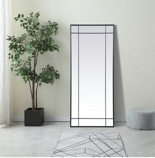 French Panel Full Length Mirror 30x70", Black