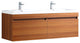 Largo Double Sink Bathroom Cabinet, Base: Teak, With Integrated Sink
