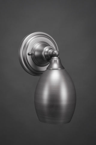 1-Light Wall Sconce, Brushed Nickel/Brushed Nickel Oval Metal Shade