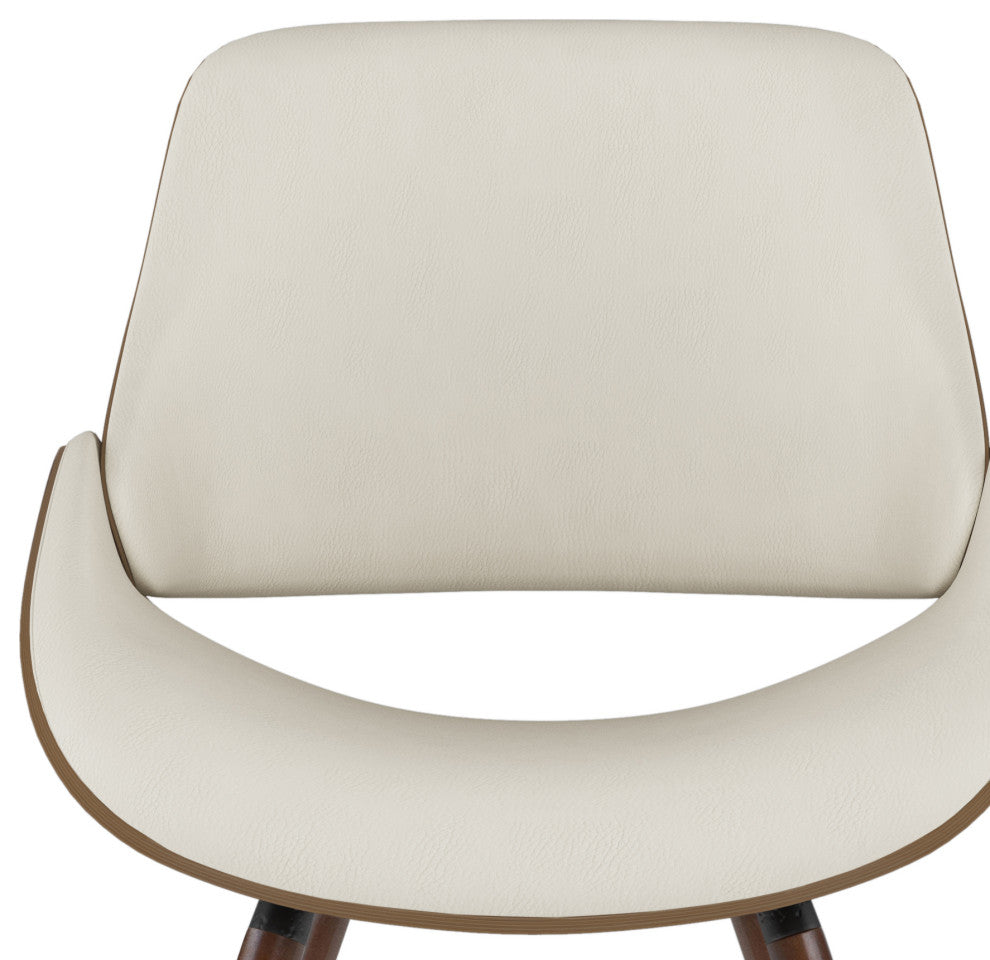 Malden Bentwood Dining Chair with Wood Back in Natural Linen Look Fabric
