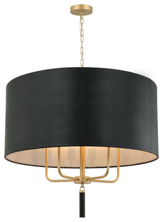 Secret Agent 5-Lt Pendant - Painted Gold/Black Leather