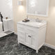 Caroline Parkway 36" Bath Vanity, White With Marble Quartz Top