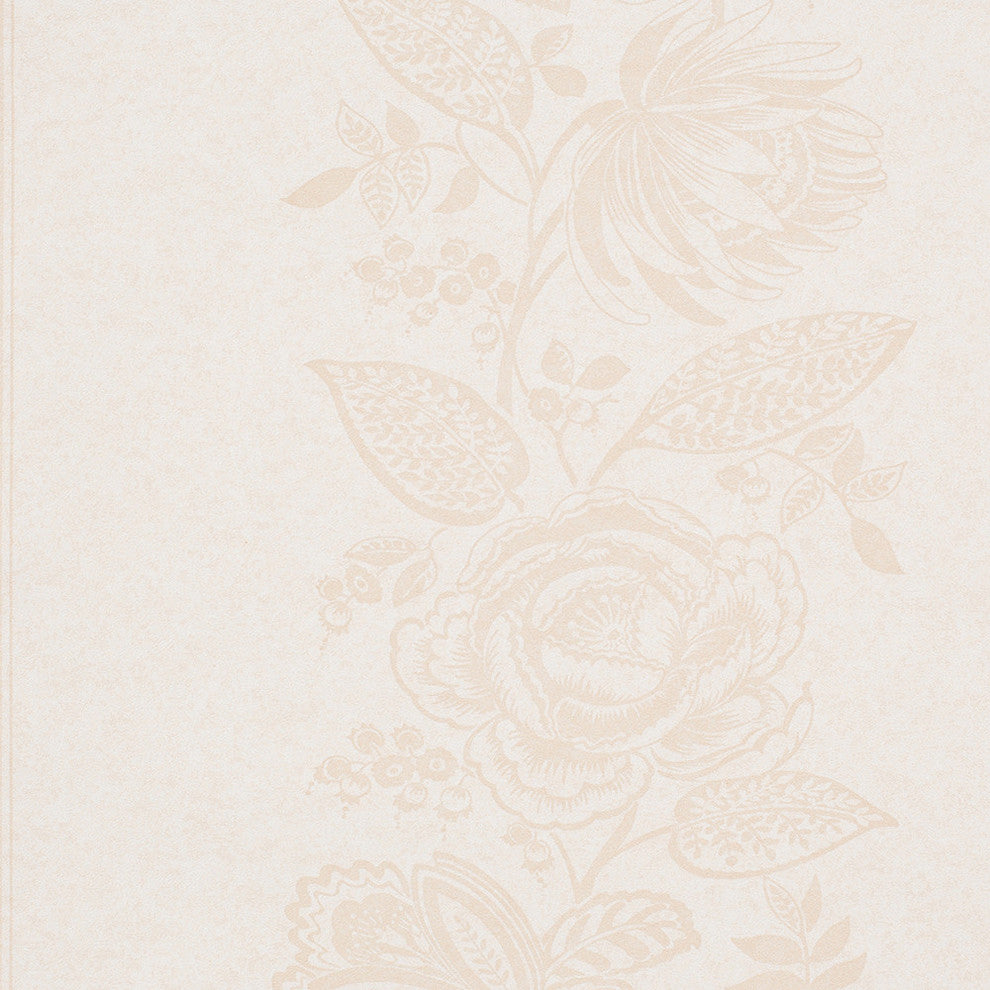 Ivory Climbing Vine Floral Huntington Wallpaper