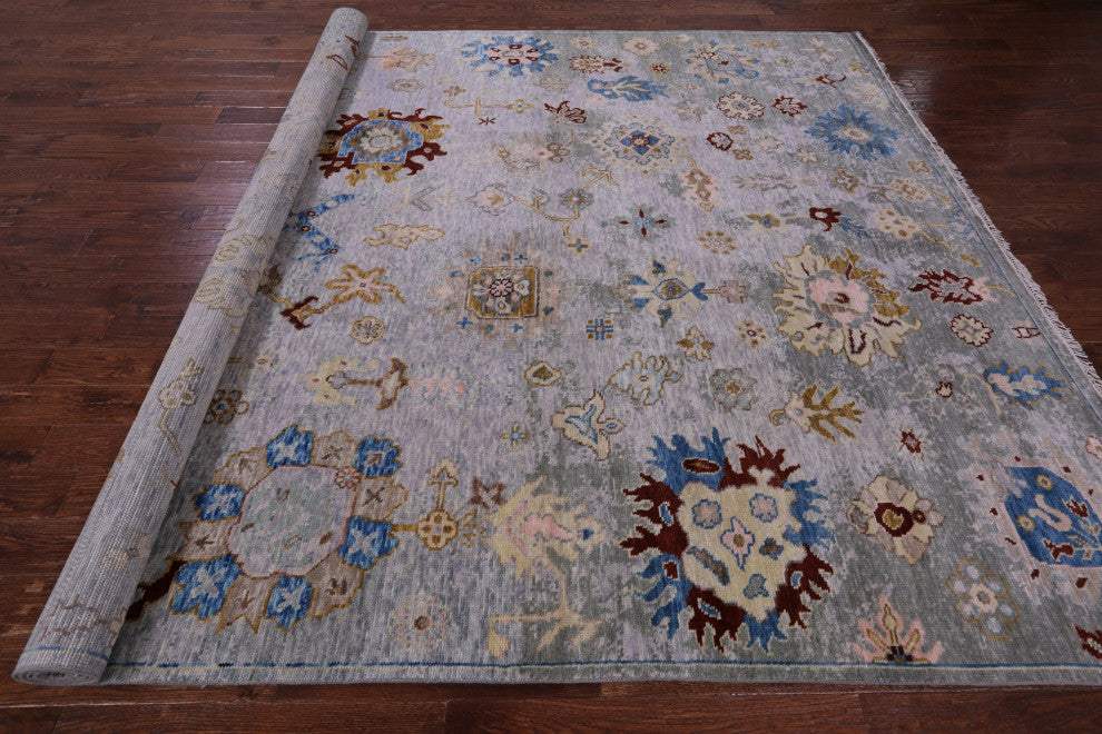 Turkish Oushak Handmade Wool Rug 9' 3" X 11' 11" - Q16130