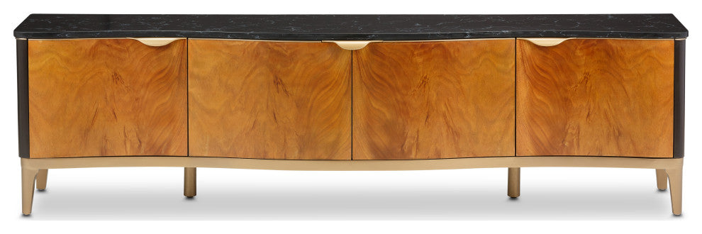 Malibu Crest TV Console - Crotch Mahogany