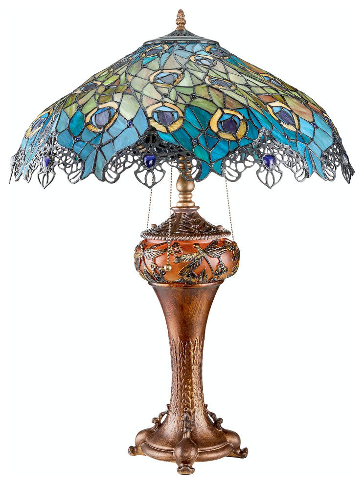Art Nouveau Peacock Table Lamp