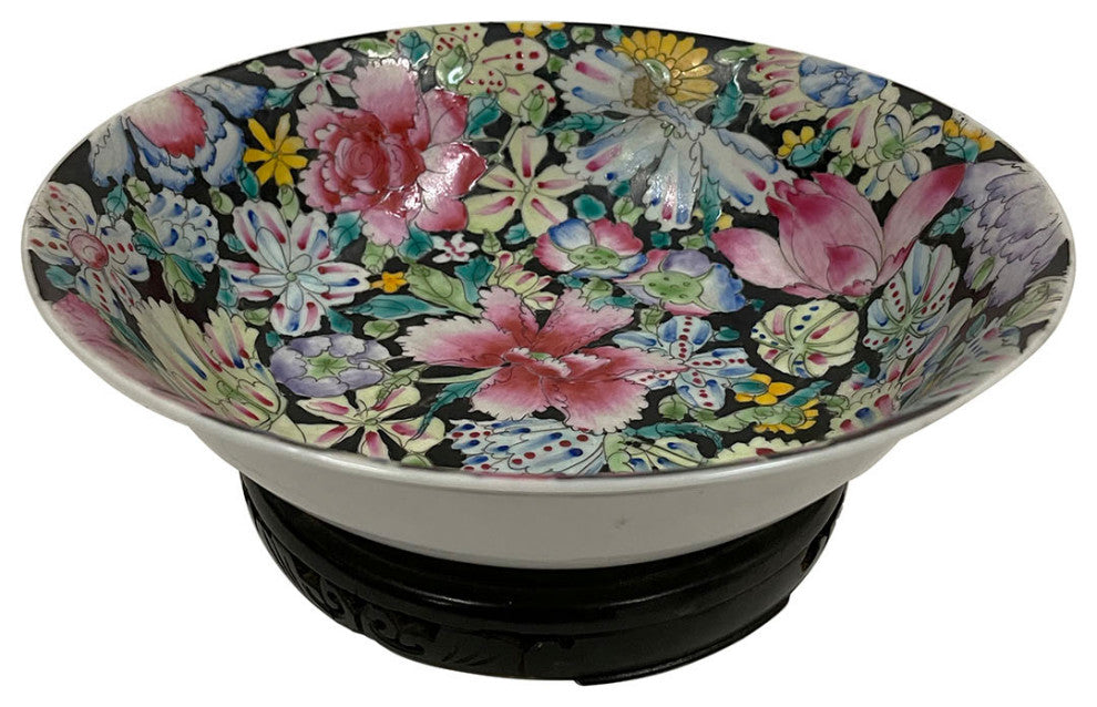 Consigned Antique Chinese Femille Rose Porcelain Bowl with Marks