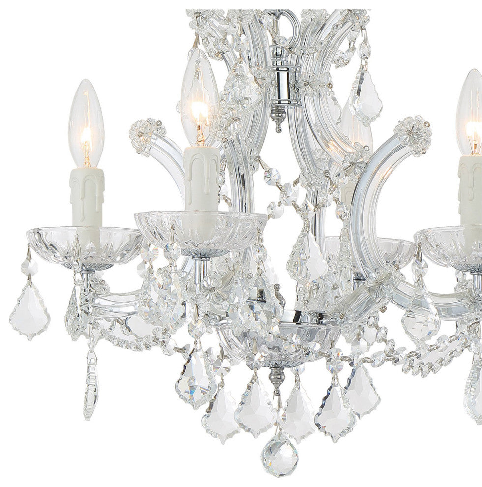 Crystorama 4474-CH-CL-I, 4-Light Mini Chandelier, Polished Chrome
