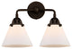 Large Cone Bath Vanity Light, Oil Rubbed Bronze, Matte White, Matte White