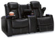 Seatcraft Omega Home Theater Seating Sofa Power Recline Powered Headrests, Black, Loveseat With Storage Console
