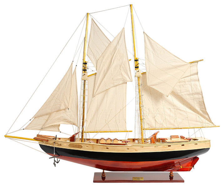 Bluenose II Painted L Wooden model sailing boat