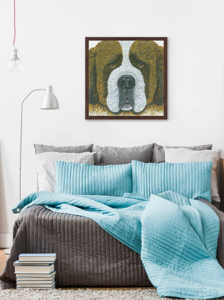 "St. Bernard" Framed Painting Print, 32"x32"