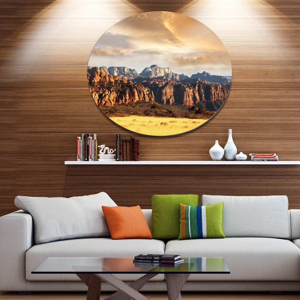 Zion National Park Utah Usa, Landscape Round Wall Art, 23"