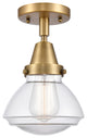 Innovations 447-1C-BB-G322 Olean 1 Light 6.75" Flush Mount, Brushed Brass