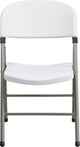 HERCULES Series 330 lb. Capacity White Plastic Folding Chair With Gray Frame