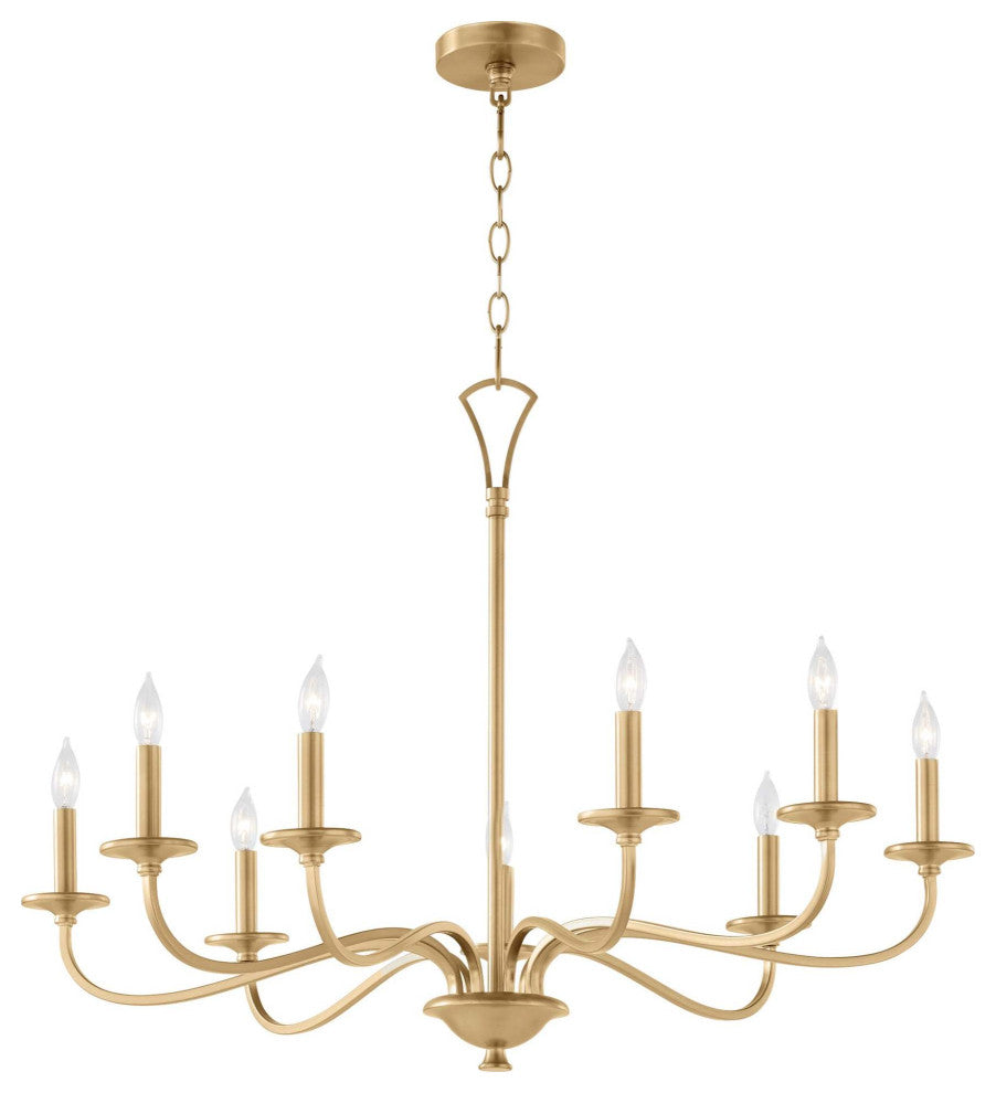 Quorum International 6021-9 Maryse 9 Light 37"W Taper Candle - Aged Brass