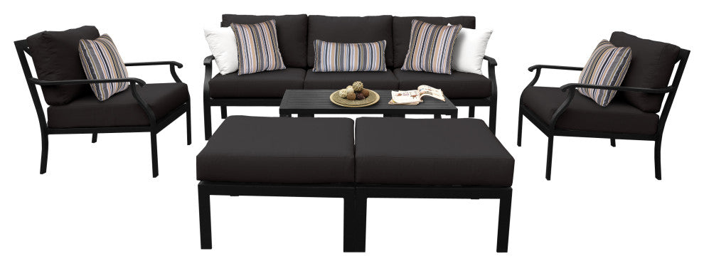 kathy ireland Madison Ave. 8 Piece Aluminum Patio Furniture Set 08c, Onyx