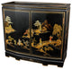 32" Japanese Slant Front Cabinet, Black Landscape