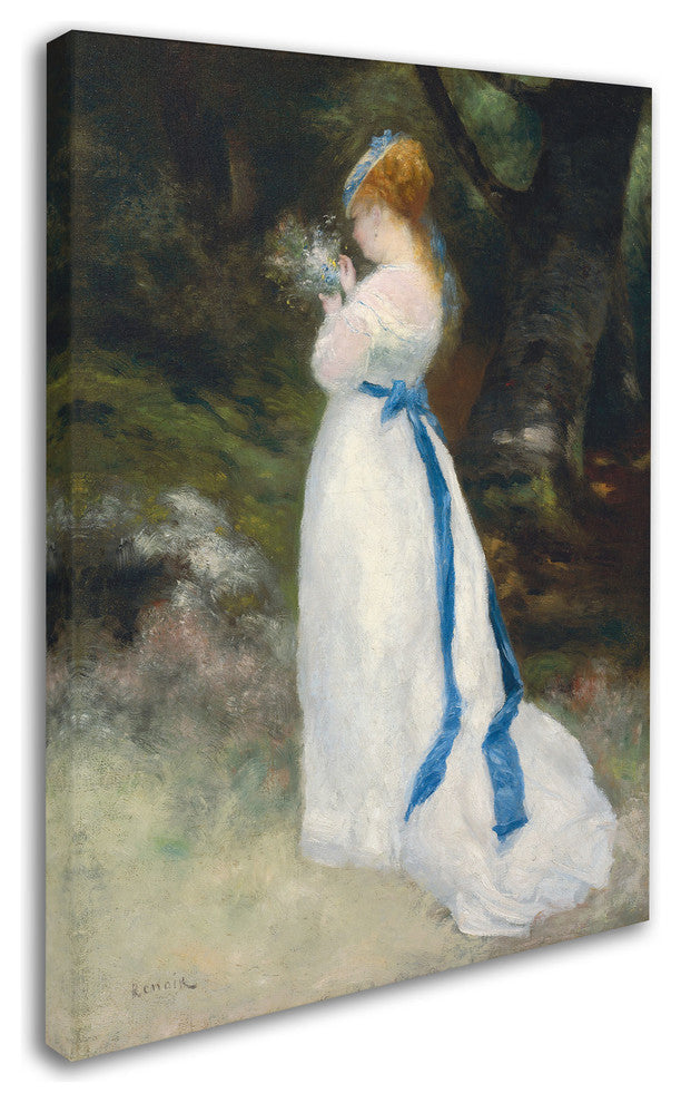 'Lady in White' Canvas Art by Pierre Renoir