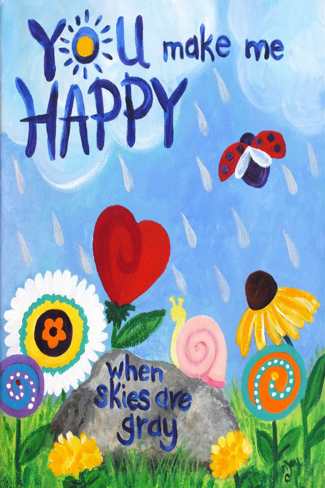 "You Make Me Happy" by Nicola Joyner Print Wrapped Canvas, 30x45
