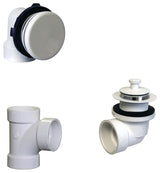 Illusionary Overflow, Sch. 40 PVC Plumbers Pack With Lift & Turn Bath Drain