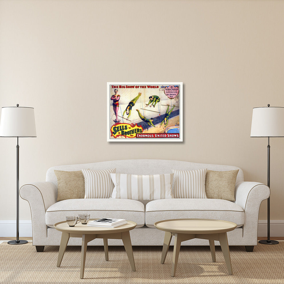 Sells Brothers, The Great Costellos, On The Aerial Horizontal Bars, 40x32