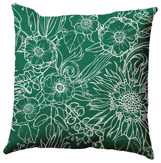 16" x 16" Zentangle Decorative Indoor Pillow, Meadow Green