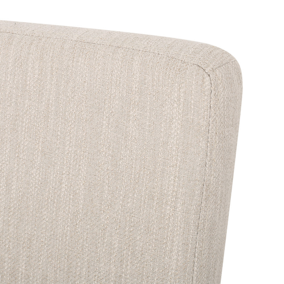 Kuna Contemporary Upholstered Dining Chair, Set of 2, Beige/Weathered Brown