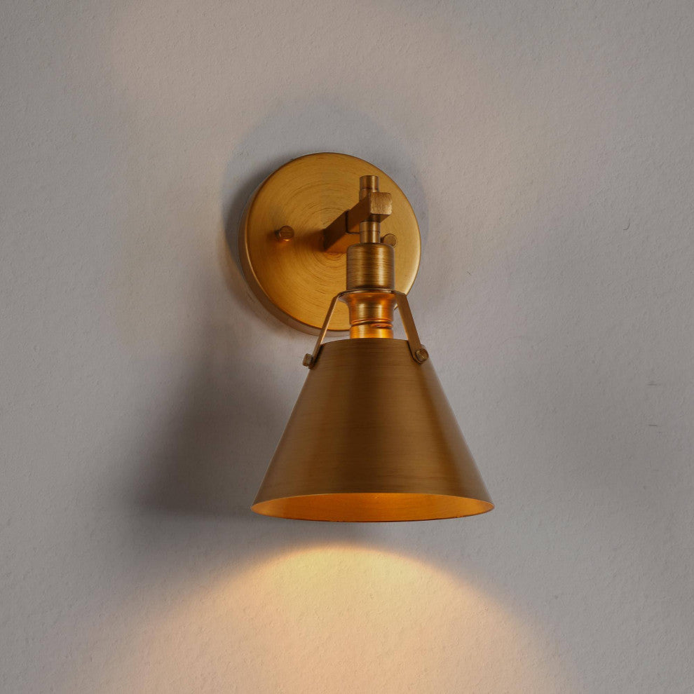 LNC Modern 1-Light Dimmable Metal Armed Wall Sconce, 6"W, Gold
