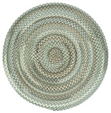 Sherwood Forest Braided Round Run, Green Olive, 8'6"