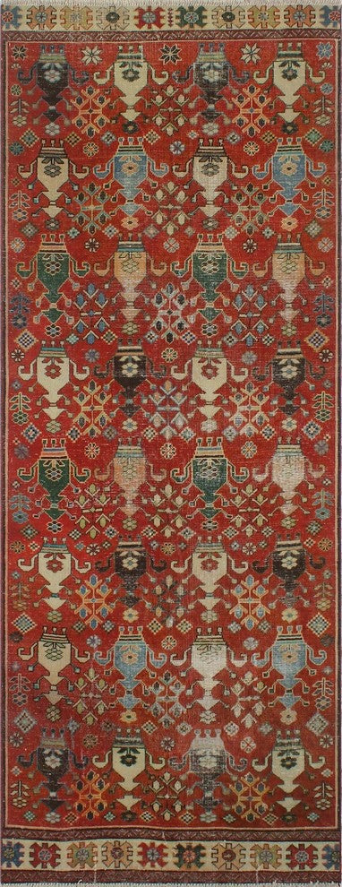 Vintage Sherazi Lucas Rust Runner 3''9"x9''8"