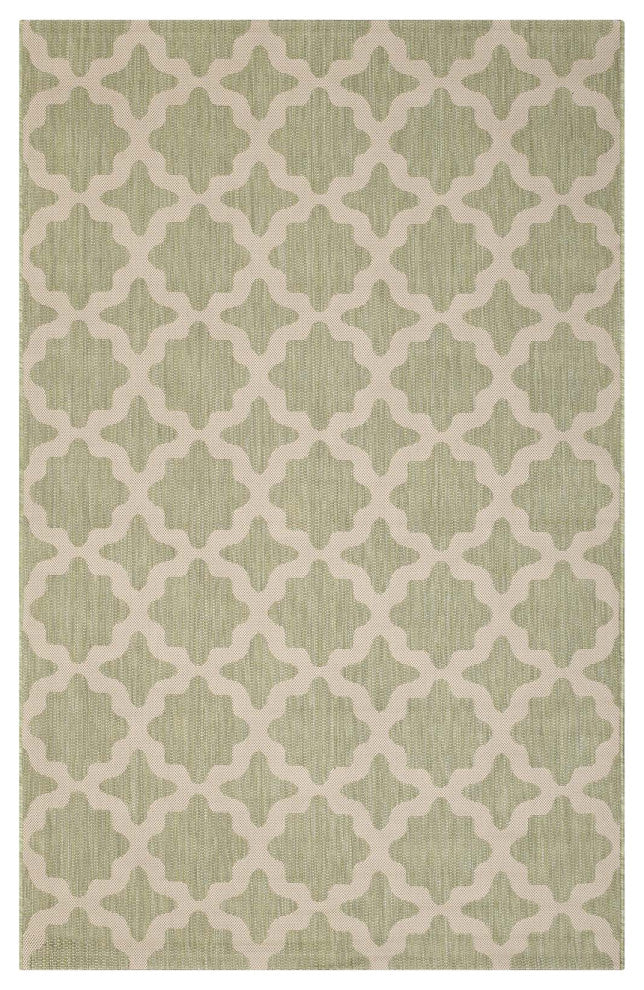 Area Rug Floor Carpet, Indoor Outdoor, Moroccan, Rectangular, 4x6, Beige Green